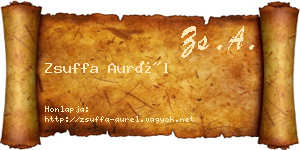 Zsuffa Aurél névjegykártya